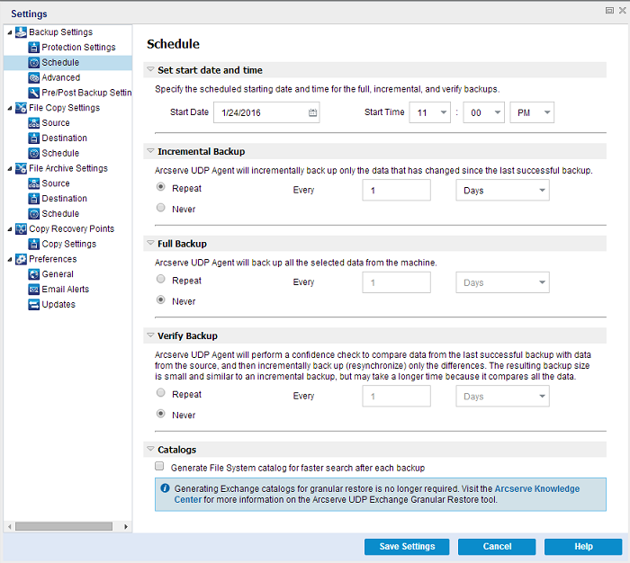 Backup Now - Schedule